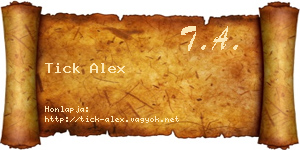 Tick Alex névjegykártya